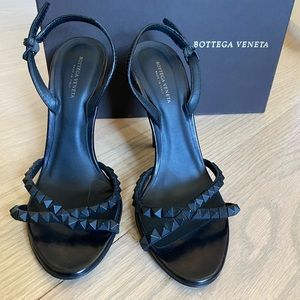 Bottega Veneta black leather studded heals (size 37)